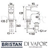 Bristan Capri Basin Mixer Bathroom Tap Dimensions